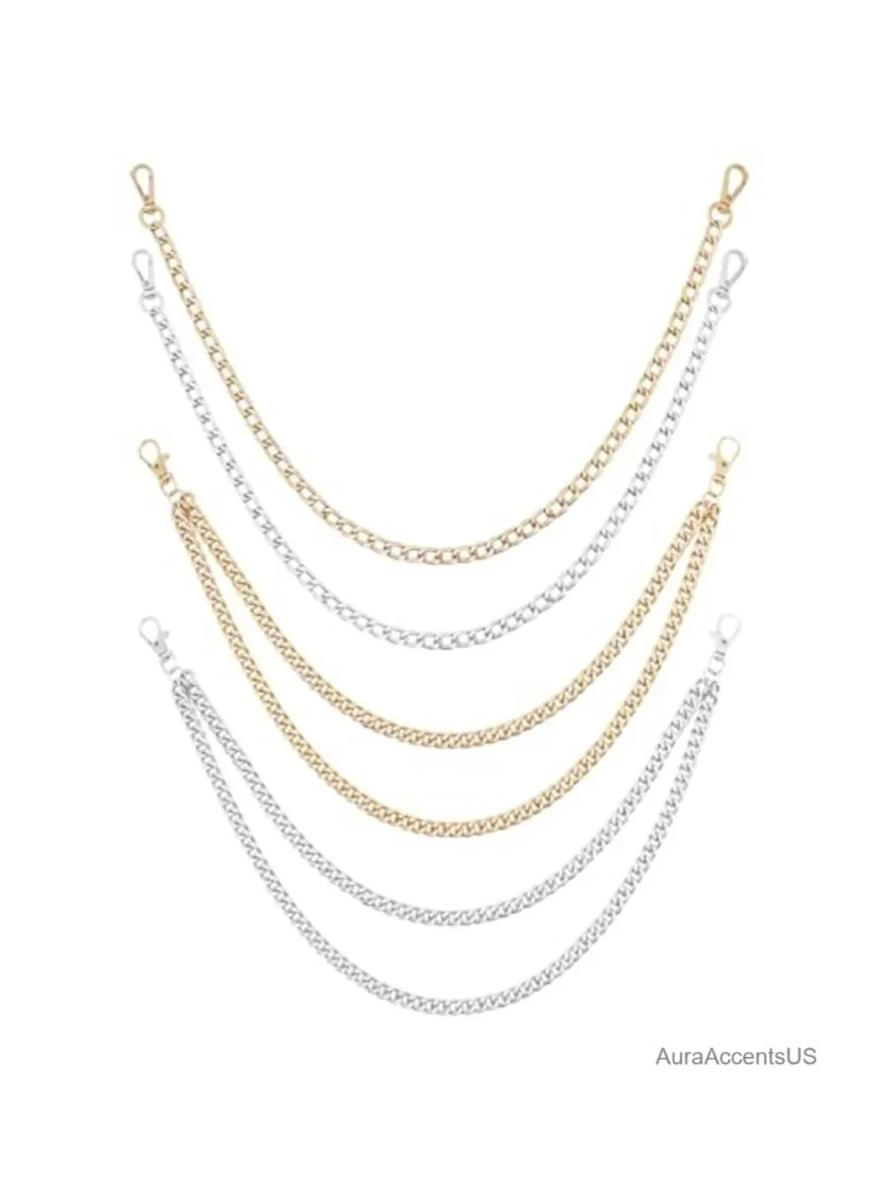 4 Pcs Pant Pocket Chain Set Metal Jeans Chains for Wallet Key Streetwear Punk